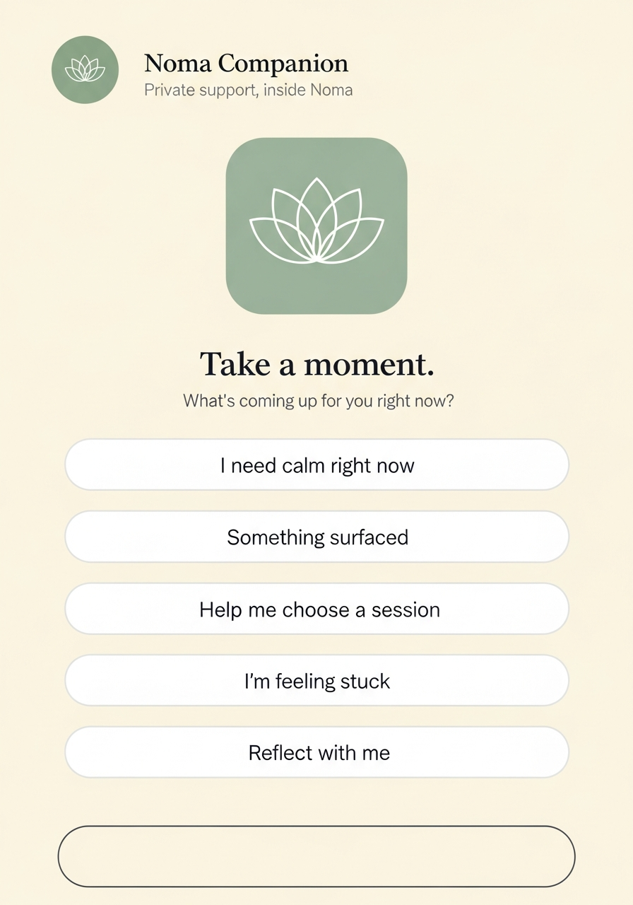 Noma Companion — conversational support between sessions